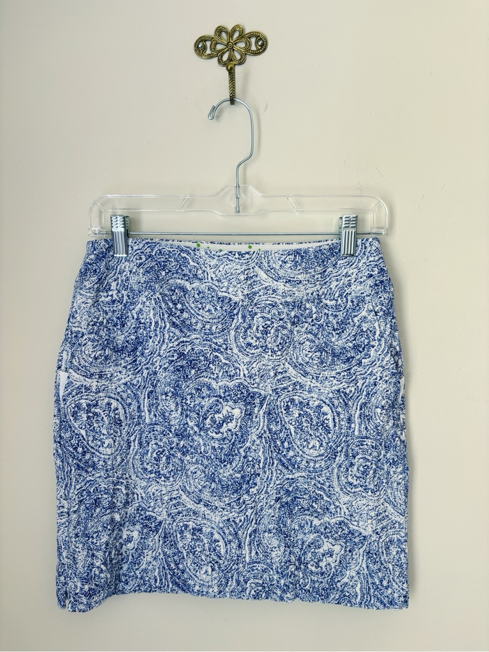Swing Control Blue Paisley Crinkle Texture Golf Skort Skirt Sz 6
